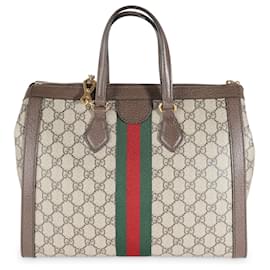 Gucci-Tote Ophidia Moyen en Toile GG Suprême Monogram Beige de Gucci-Marron,Beige