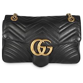 Gucci-Sac Gucci Marmont GG moyen en cuir matelassé noir-Noir