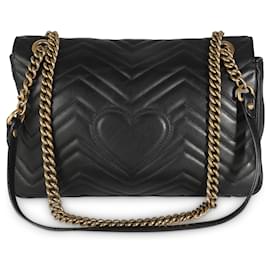 Gucci-Sac Gucci Marmont GG moyen en cuir matelassé noir-Noir