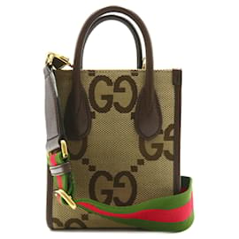 Gucci-Sac à bandoulière Gucci Jumbo GG 2-en-1-Marron,Beige