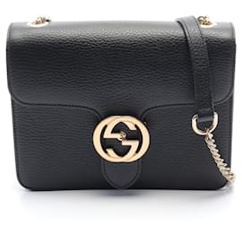 Gucci-Sac à épaule Interlocking G de GUCCI-Noir