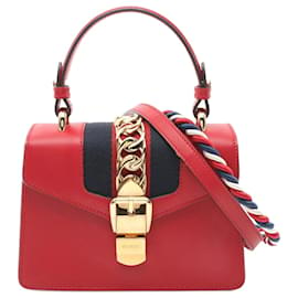 Gucci-Sac à main Gucci Sylvie Sherry Line-Rouge,Multicolore