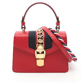 Gucci-Sac à main Gucci Sylvie Sherry Line-Rouge,Multicolore