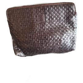 Fendi Braided leather shoulder strap Dark brown