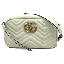 Gucci-Sac à épaule en cuir blanc Gucci-Blanc