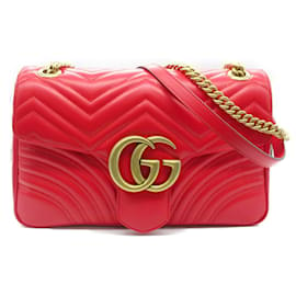 Gucci-Sac à bandoulière Gucci GG Marmont Medium-Rouge