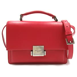 Saint Laurent-Sac à épaule en cuir rouge Saint Laurent-Rouge