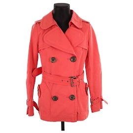 Burberry Gabardina de algodón Roja