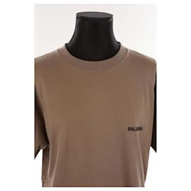 Balenciaga-T-shirt en coton-Marron