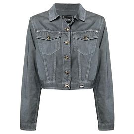 Chaqueta de denim gris Versace Gris