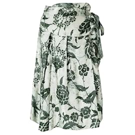 Dries Van Noten-Jupe florale grise Dries Van Noten-Vert,Gris,Sable