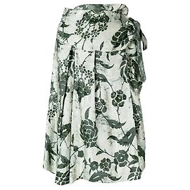 Jupe florale grise Dries Van Noten Vert Gris Sable