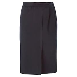 Falda de lana azul Yves Saint Laurent Azul