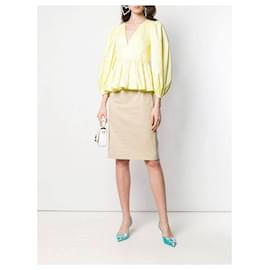 Dolce & Gabbana-Dolce & Gabbana Beige Cotton Skirt-Beige