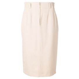 Autre Marque Jean-Louis Scherrer Beige Wool Skirt Beige