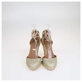 Aquazzura-AQUAZZURA Espadrilles T.EU  Leather-Golden