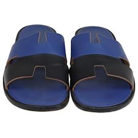 Hermès-HERMES Flats T.EU  Leather-Black