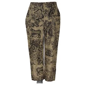 Calças retas estampadas marrons Christian Dior Marrom