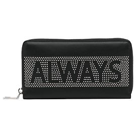 Cartera negra con tachuelas Valentino con cierre alrededor Negro
