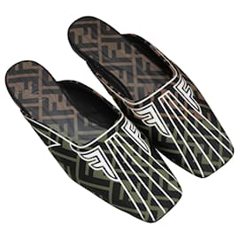 Fendi-Brown & Black Fendi FFreedom Mules Size 37-Brown