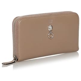 Fendi-Brown Fendi By The Way Leather Long Wallet-Brown