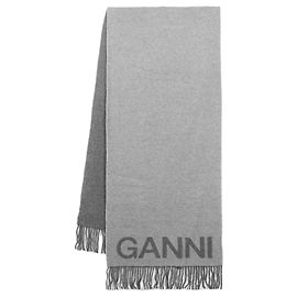 Schal - Ganni - Wolle - Grau Grau