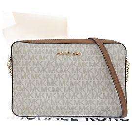 Bolsa de ombro com logo Michael Kors Branco/Marron Marrom