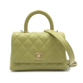 Chanel-Chanel Coco Handle Matelasse 2-way Shoulder Bag-Khaki