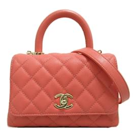 Chanel-Chanel Coco Handle Matelasse 2-way Shoulder Bag-Pink