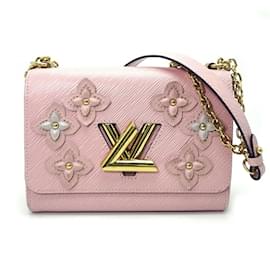 Louis Vuitton-Louis Vuitton Twist MM Flower Tinsel Shoulder Bag-Pink