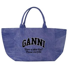 Shopper Xxl Crossbody - Ganni - Cotone - Blu Blu