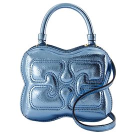Borsa a tracolla piccola farfalla - Ganni - Pelle sintetica - Blu Blu