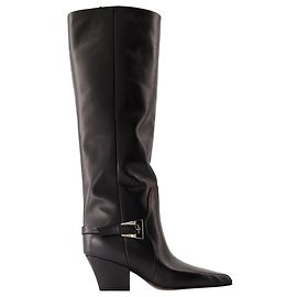 Botas Jane Buckle 60 - Paris Texas - Couro - Preto Preto