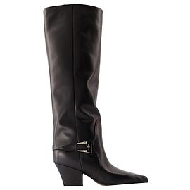Jane Buckle 60 Boots - Paris Texas - Leather - Black Black