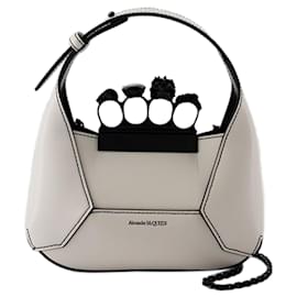 Alexander Mcqueen-Jewelled Hobo Mini Purse - Alexander McQueen - Leather - Ivory-White