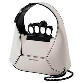 Alexander Mcqueen-Jewelled Hobo Mini Purse - Alexander McQueen - Leather - Ivory-White