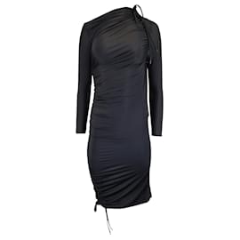 Balenciaga-Balenciaga Mini Drawstring-Detailed Dress in Black Spandex-Black