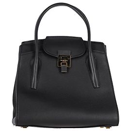 Sac à main large Bancroft en cuir de veau noir de Michael Kors Noir