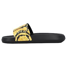 Versace-Barocco Bathing Slides-Black