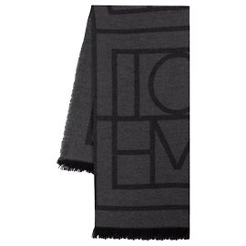 Totême Monogramm-Schal - TOTEME - Wolle - Grau Grau