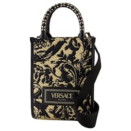 Versace-Bolsa Shopper Athena - Versace - Couro - Preto-Preto