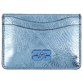 Ganni Bou Card Holder - Ganni - Synthetic Leather - Blue Blue