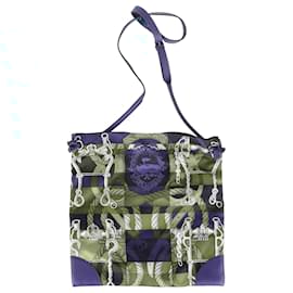Hermès-Hermès Printed Silk City Bag in Multicolor Silk and Leather-Other