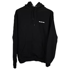 Balenciaga-Hoodie Balenciaga Logo Regular Fit em algodão preto-Preto