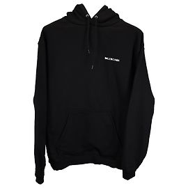Sudadera con logo de Balenciaga Regular Fit en algodón negro Negro