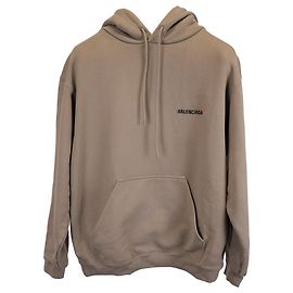 Sudadera con Logo de Balenciaga Corte Regular en Algodón Marrón Castaño Roja