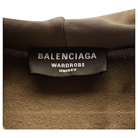 Balenciaga-Hoodie Balenciaga Logo Ajuste Regular em Algodão Marrom-Marrom,Vermelho