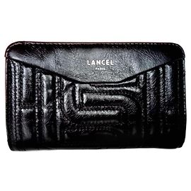 LANCEL multiple leather wallet shiny Black