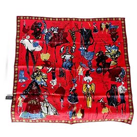 Cuadrado Christian Lacroix 100% seda. Roja