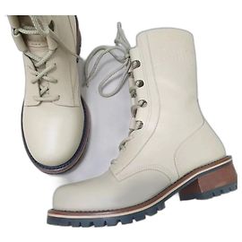 Bottes de combat en cuir Christian Dior NWOB taille 38,5 Beige